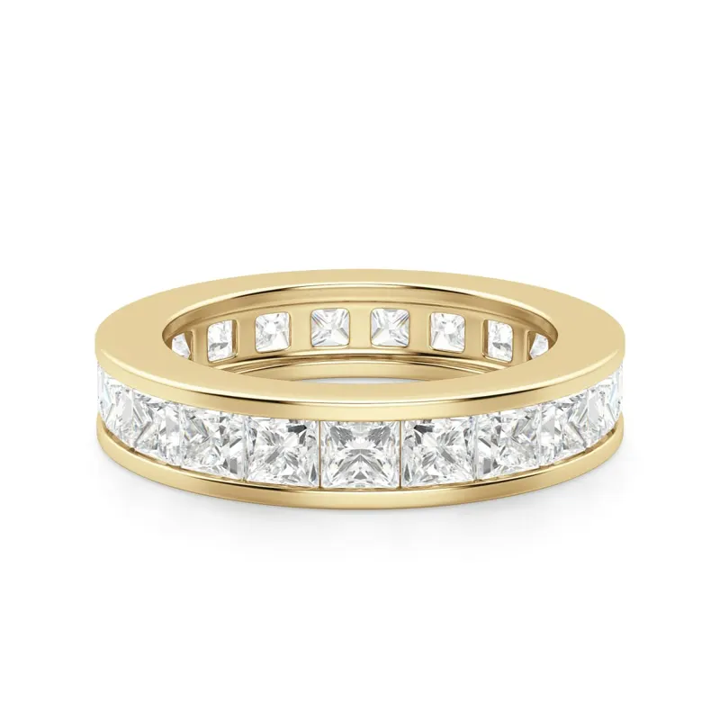 Obrączka Ślubna Eternity Channel Set Księżniczka 3.00 mm Laboratoryjny Diament 585 Żółte Złoto (14K)