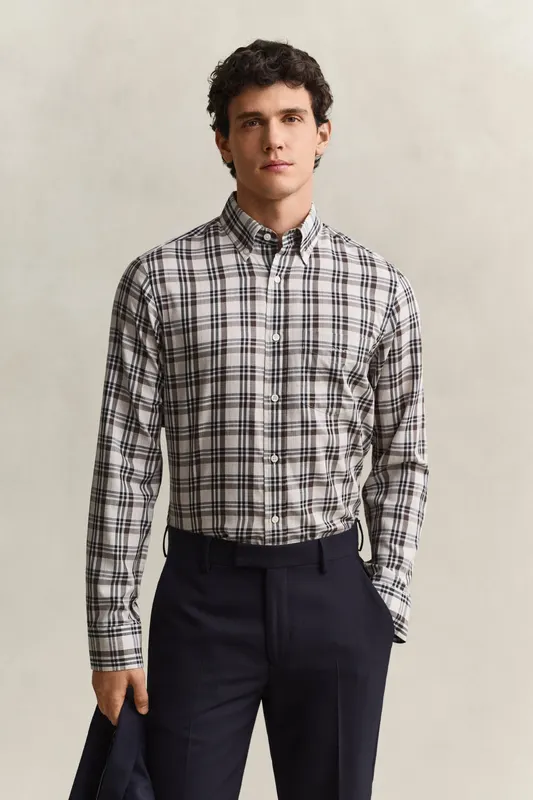 Gant Koszula Męska W Kratę Regular Fit