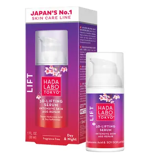 Hada Labo Tokyo Lift 3D Lifting silnie naprawcze serum sojowe pod krem z 4 formami kwasu hialuronowego, izoflawonami sojowymi i kolagenem 30 ml