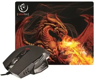 Rebeltec Zestaw gamingowy mysz + podkładka RED DRAGON