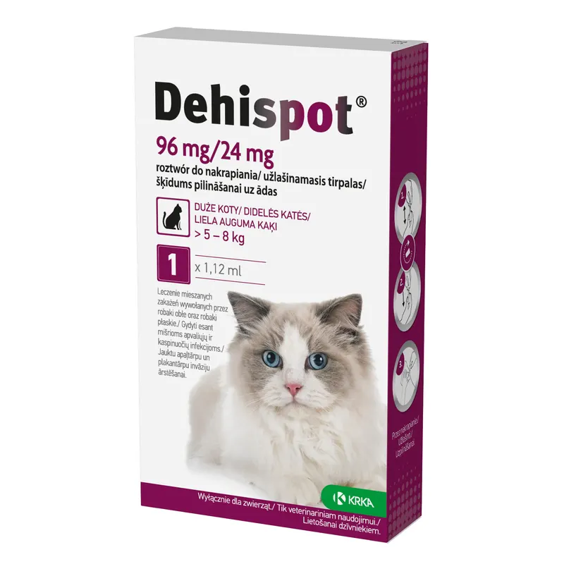 Dehispot Spot-On dla kotów, 5 - 8 kg - 1 x 1,12 ml