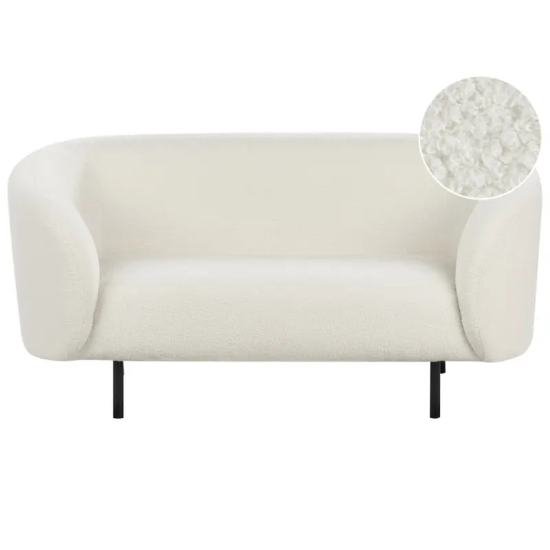 Sofa dwuosobowa boucle biało-czarna loen