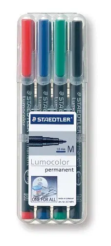 Foliopis Lumocolor Permanent M 4 Kolory Etui