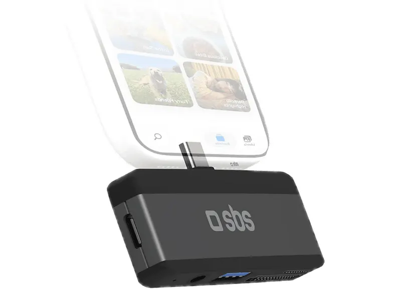 Hub USB-C SBS 5w1 100W 1x USB-A, microSD/SD, mini jack 3.5mm Czarny