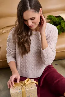 Wełniany sweter Oatmeal Latte XL