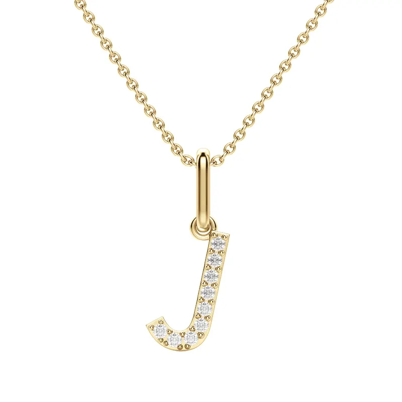 Wisiorek Litera "J" Laboratoryjny Diament 585 Żółte Złoto (14K)