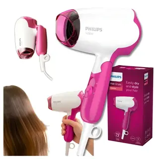 SUSZARKA TURYSTYCZNA PHILIPS BHD003/00 1400W SKŁADANA RĄCZKA PODRÓŻNA RÓŻ