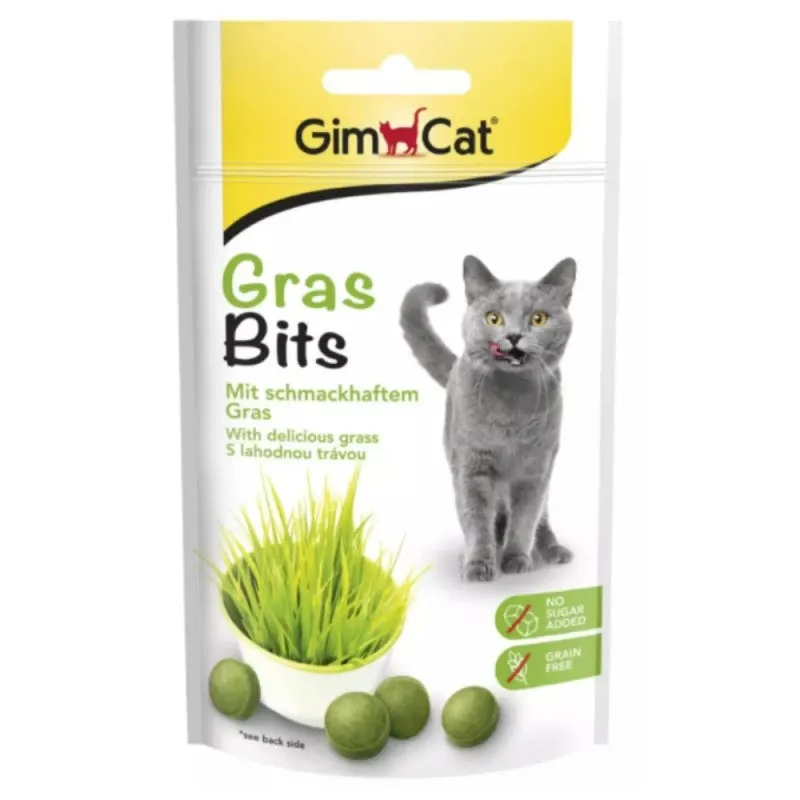 GIMCAT GrasBits Chrupiące kęsy trawy – przysmak dla kota – 40g