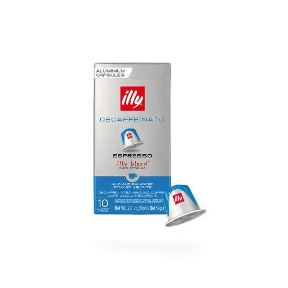 Kawa bezkofeinowa, kawa w kapsułkach Illy Decaffeinato do ekspresów Nespresso®, 10 szt.