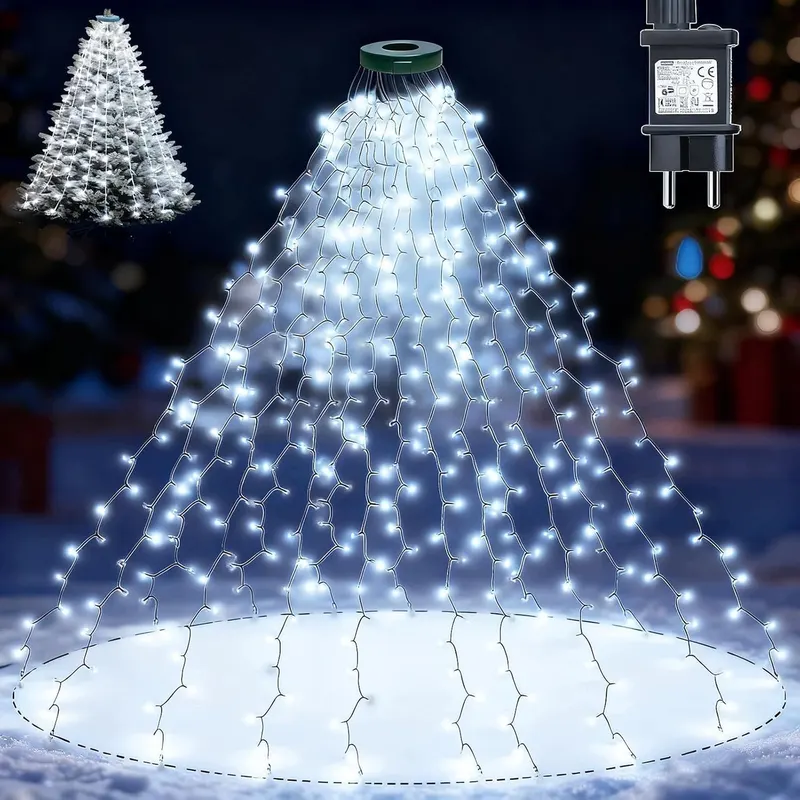 Oświetlenie choinkowe 400 LED 2 m 16 pasm biały zimny IP44 8 trybów