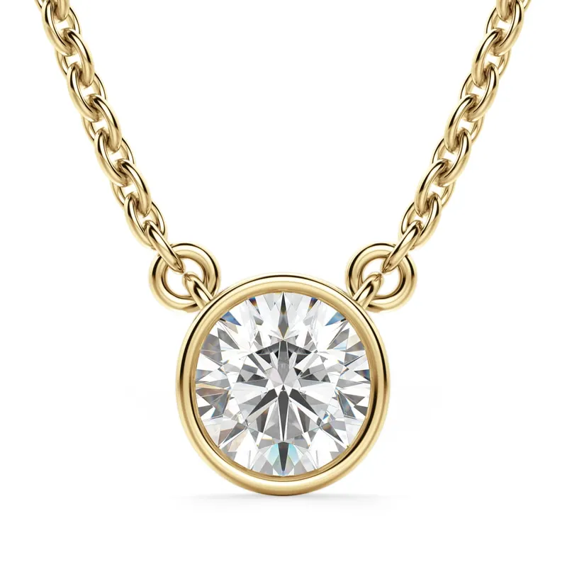 Okrągły Naszyjnik Marseille 1.00 kt Laboratoryjny Diament 585 Żółte Złoto (14K)