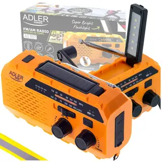 RADIO PRZENOŚNE NA KORBKĘ KUCHENNE SOLARNE DYNAMO LATARKA POWERBANK LATARKA