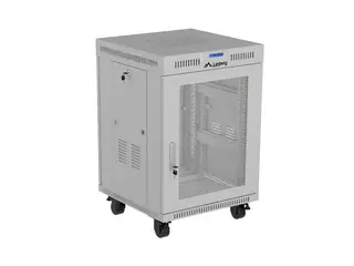 Lanberg Szafa instalacyjna rack stojąca 19 cali 15U 600x600 drzwi perforowane LCD (Flat pack) szara