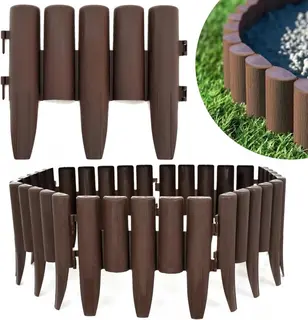 Obrzeże ogrodowe plastikowe imitacja drewna 10 sztuk 280 cm brązowe