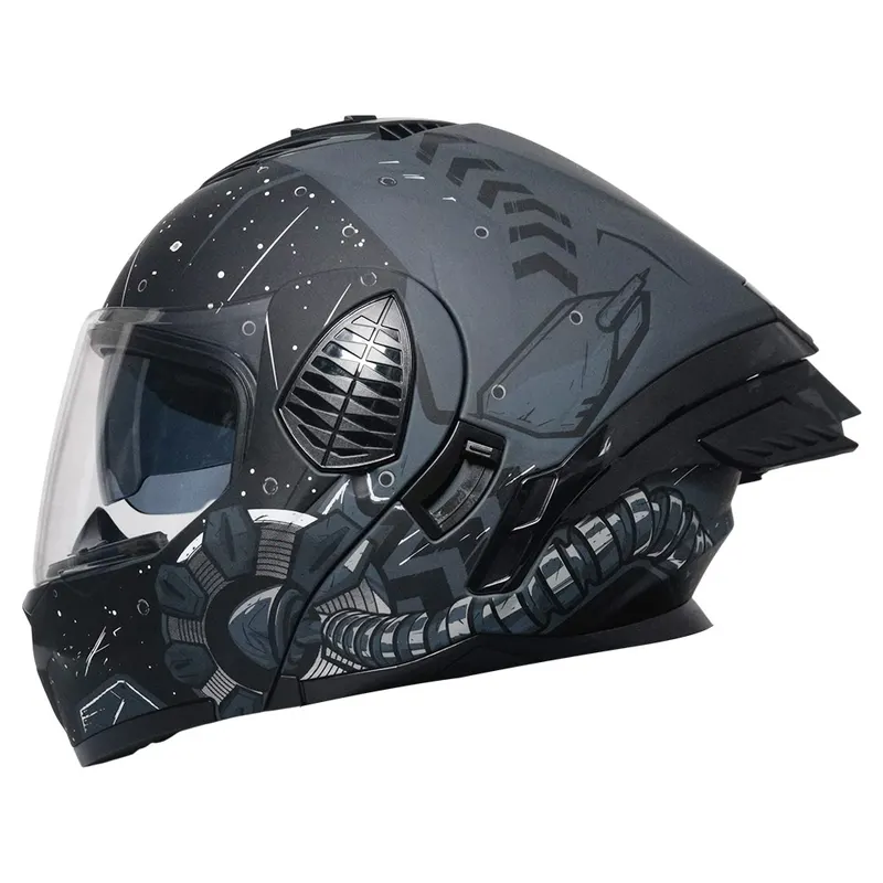Kask modułowy z podwójnym wizjerem – rozmiar M