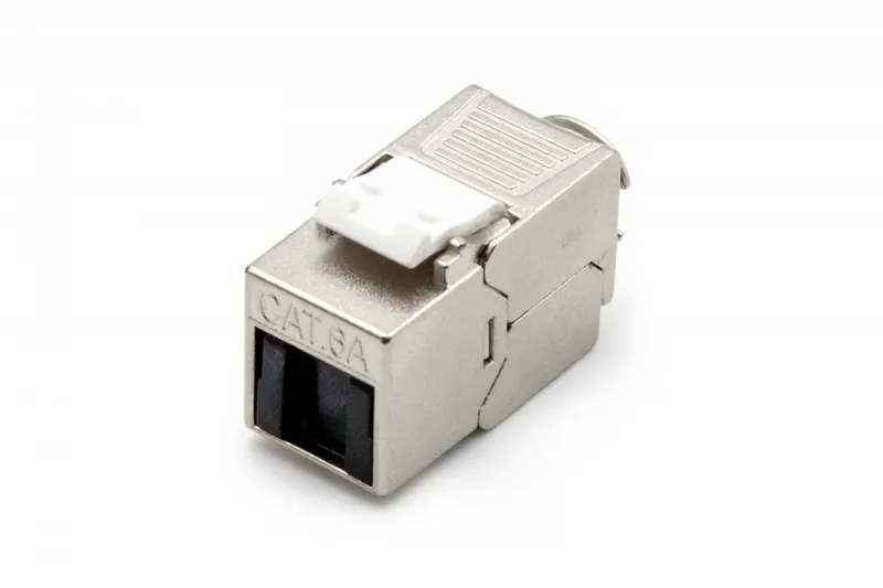 Digitus Moduł (gniazdo) Keystone RJ45 (8P8C) kat.6A, STP, ekranowany, beznarzędziowy, osłona przeciwpyłowa