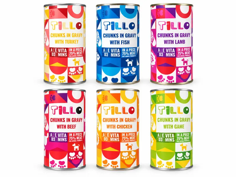TILLO Kawałki Mix 6 Smaków - mokra karma dla psa - 6x1250g