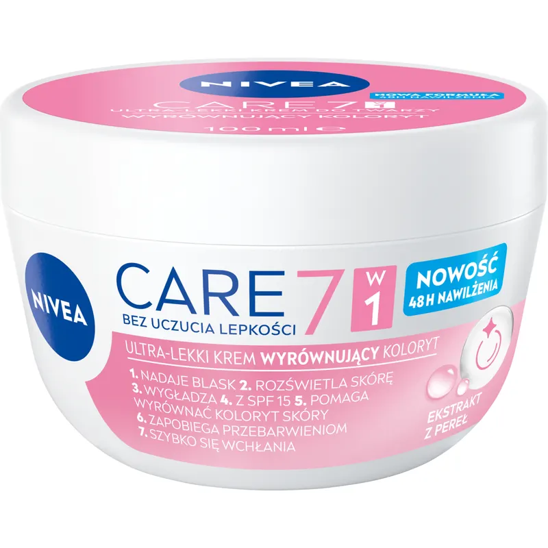 NIVEA Care 7w1 Ultra-Lekki Krem do Twarzy Wyrównujący koloryt 100ml