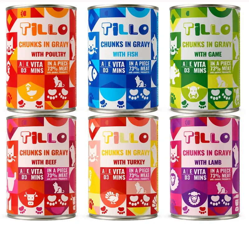 TILLO Kawałki w sosie Mix 6 Smaków - mokra karma dla kota - 6x415g
