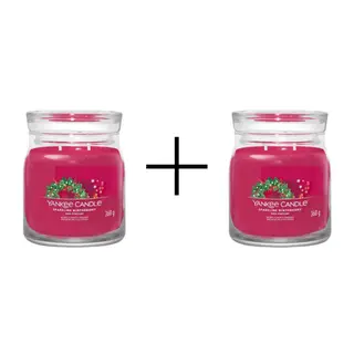 Yankee Candle Signature Świeca w Średnim Słoiku z Dwoma Knotami Sparkling Winterberry 1+1