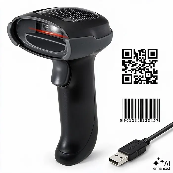 Qoltec Czytnik kodów kreskowych 1D 2D | QR | EAN | USB