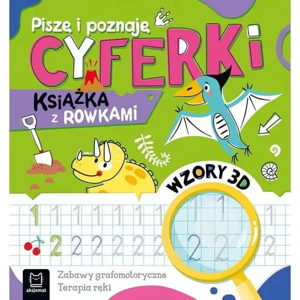 KSIĄŻKA Z ROWKAMI3D - PISZĘ I POZNAJĘ CYFERKI Zabawy grafomotoryczne ręki