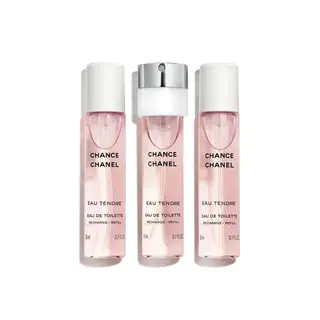 Chanel Chance Eau Tendre Set Eau De Toilette Twist And Spray 20ml + Refills