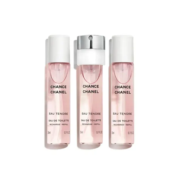Chanel Chance Eau Tendre Set Eau De Toilette Twist And Spray 20ml + Refills