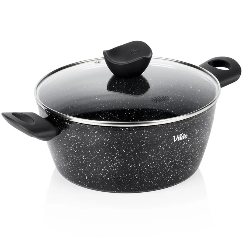 Garnek granitowy ze szklaną pokrywką GRANITICA 24 cm, 3,6 l