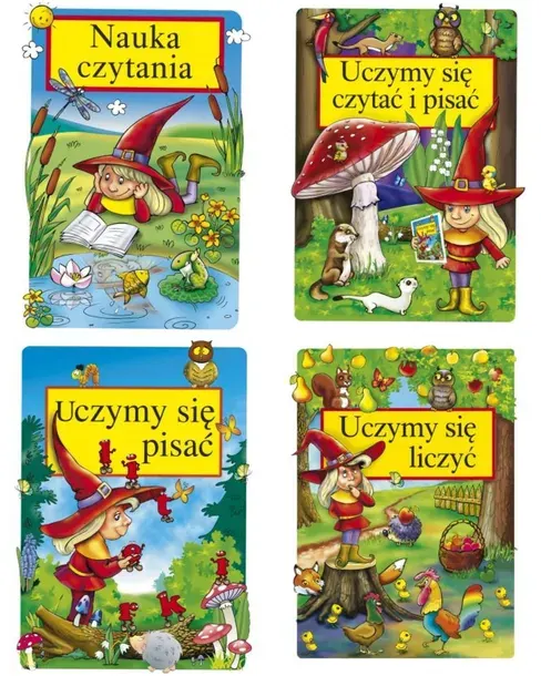 PAKIET 4X KSIĄŻEK DO NAUKI PISANIA CZYTANIA LICZENIA DANUTA KLIMKIEWICZ