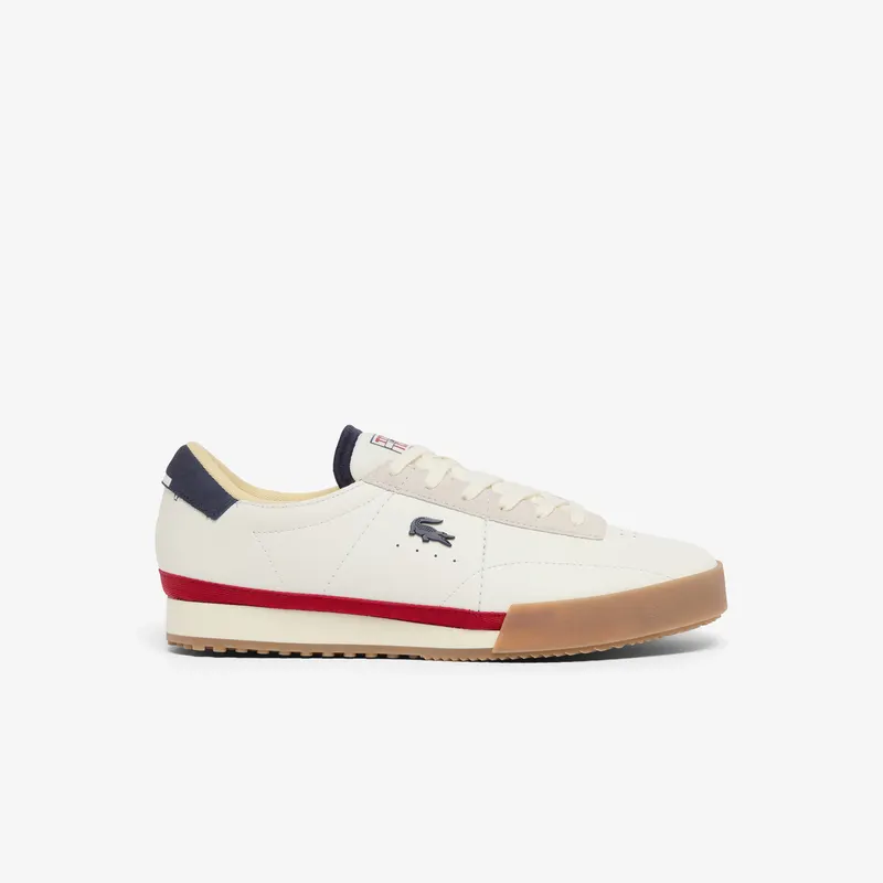 Lacoste Męskie Skórzane Sneakersy Aura Biały