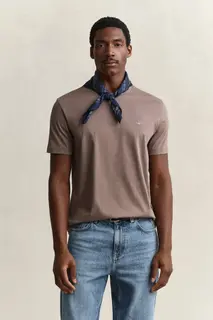 Gant T-Shirt Shield Męski Regular Fit Beżowy