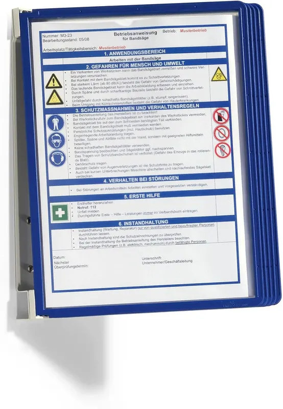Durable Vario Wall 5 uchwyt ścienny na panele A4 niebieski