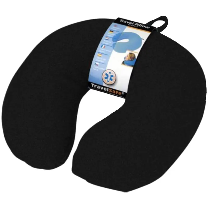 Poduszka podróżna TravelSafe, polar/spandex, czarna