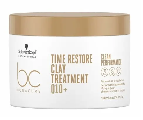 Schwarzkopf BC Time Restore Clay Treatment Q10+ Glinkowa Maska do Włosów 500ml