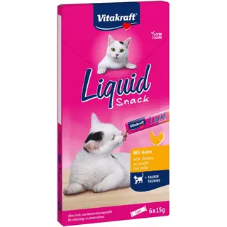 VITAKRAFT Liquid Snack Kurczak - przysmak dla kota - 6 x 15 g