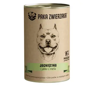 PAKA ZWIERZAKA Jagnięcina i jabłko z miętą - mokra karma dla psa - 400g