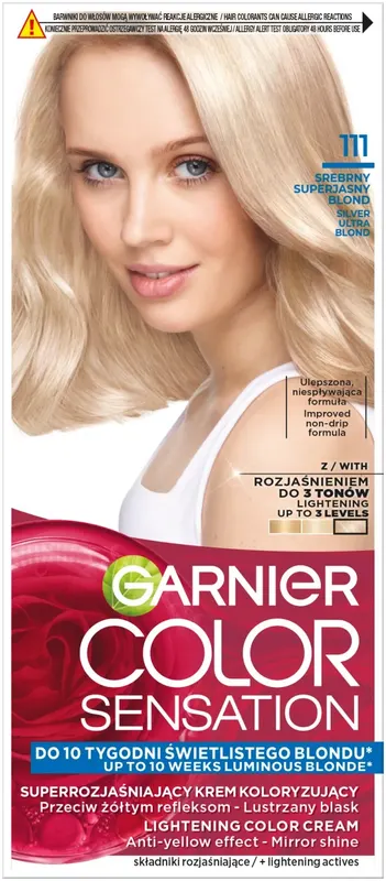Garnier Color Sensation Farba do Włosów 111 Srebrny Superjasny Blond