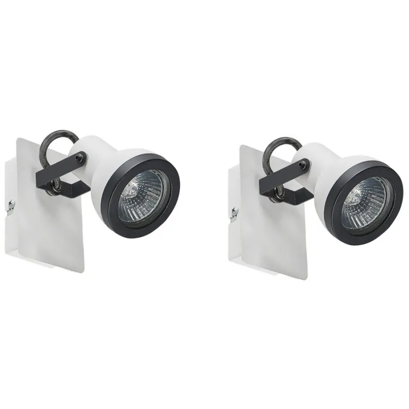 Zestaw 2 lamp spot baro regulowana metal biały