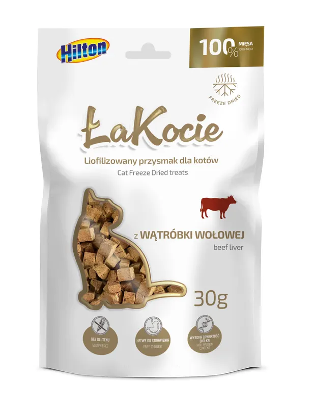 HILTON ŁaKocie Liofilizowana wątróbka wołowa - przysmak dla kota - 30g