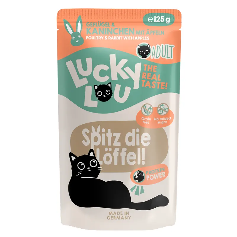 Lucky Lou Adult, 16 x 125 g - Drób i królik