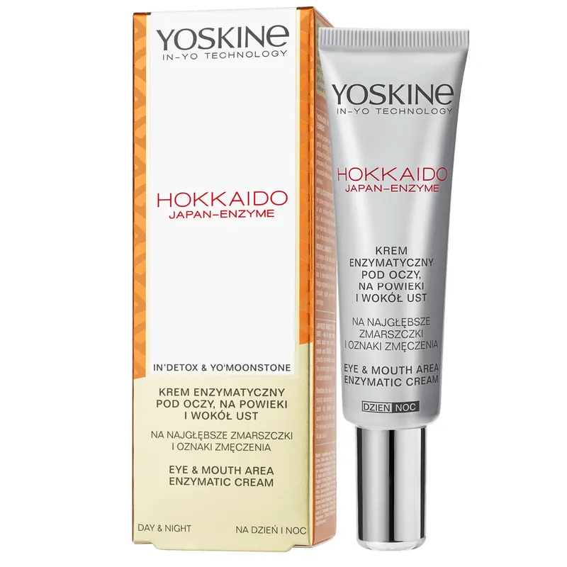 Yoskine Hokkaido Japan-Enzyme krem pod oczy, na powieki i okolice ust z enzymem z dyni, peptydami i kamieniem księżycowym 15 ml