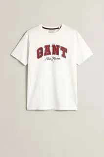 Gant T-Shirt Męski Z Nadrukiem Beżowy