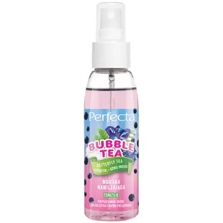 Perfecta Bubble Tea Butterfly Tea mgiełka nawilżająco-tonizująca do twarzy z erytrytolem, dzikim indygo, niebieską i zieloną herbatą, betainą, alantoiną i kwasem migdałowym 100 ml