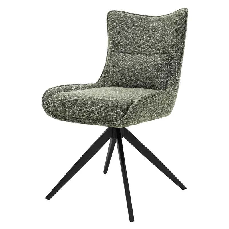ML-Design Krzeslo do jadalni i kuchni obrotowe 360 stopni, tapicerowane z poduszka ledzwiowa, fotel z nogami ze stali, regulowane nozki wysokości, n..