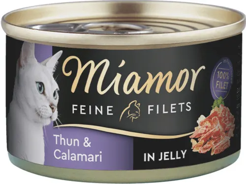 MIAMOR Feine Filets - filety mięsne tuńczyk z kalmarem - mokra karma dla kota - 100g