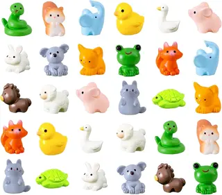 Mini figurki zwierząt z żywicy 30 szt. figurki zwierząt do dekoracji DIY