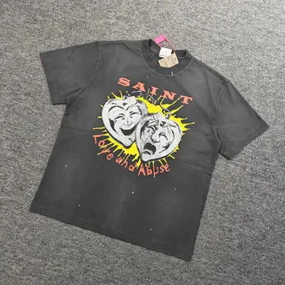 Yso Fashion SAINT OF MICHAEL High Street Baggy Oversize Casual Streetwear Y2k Trend Brand High Quality 1:1 T Shirt For Men