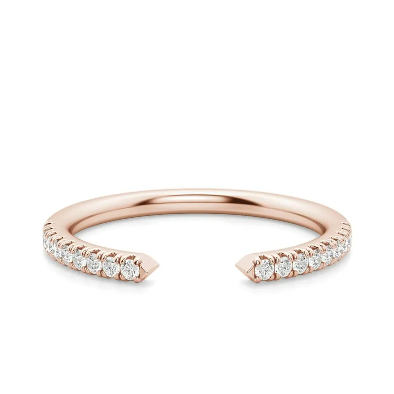 Obrączka Ślubna Vault Accented Laboratoryjny Diament 585 Różowe Złoto (14K)