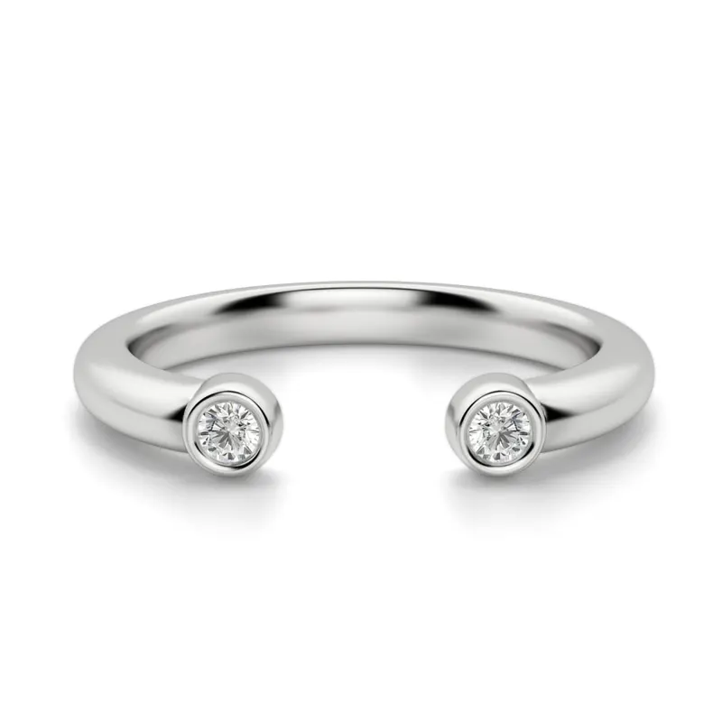 Obrączka Ślubna Quest Laboratoryjny Diament 585 Białe Złoto (14K)